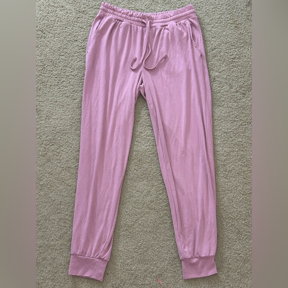 Anybody Women's Pants Sz XS Cozy Knit Textured Joggers Pink A393134